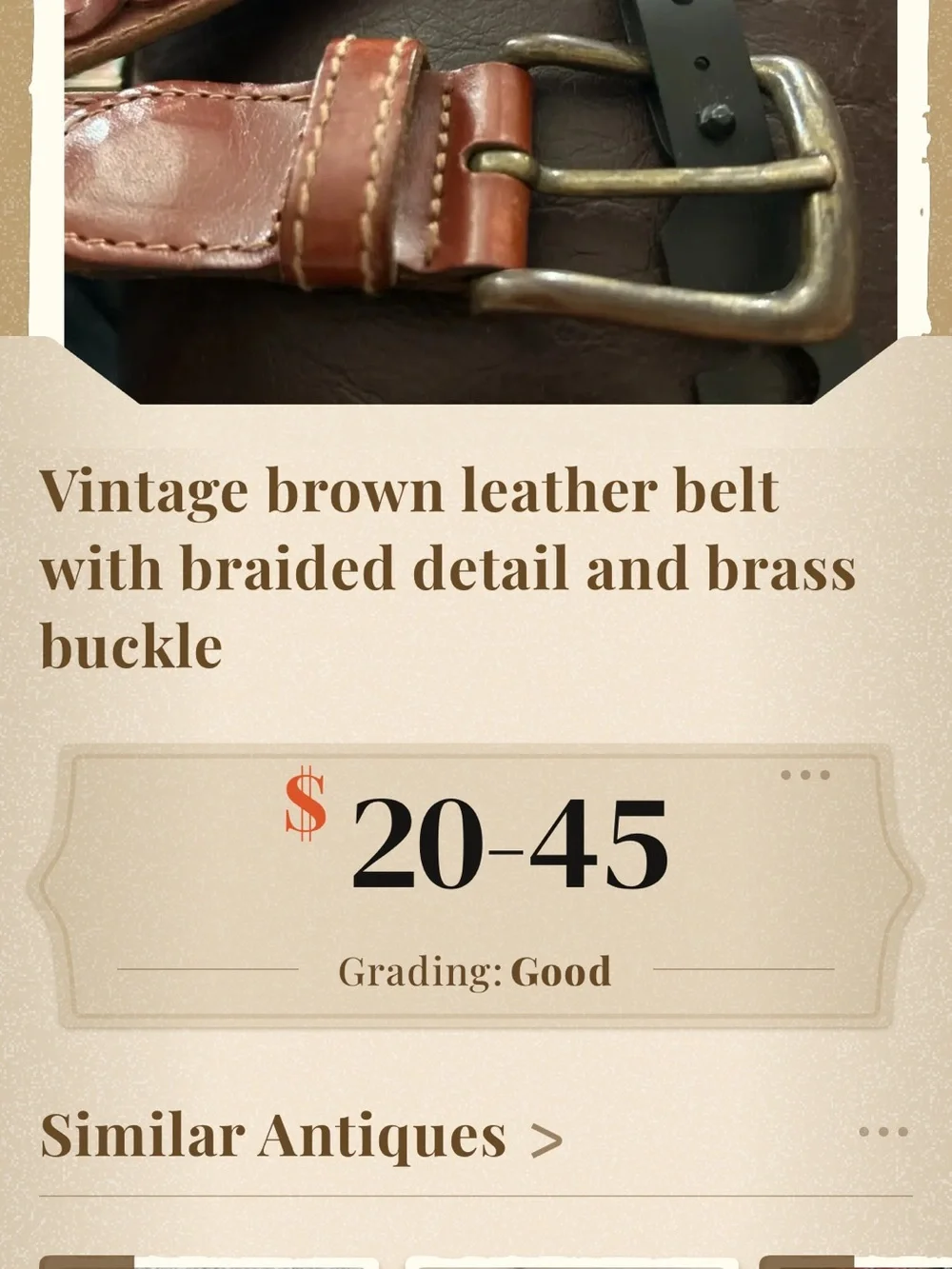 Brown Leather Docker’s  Men’s Hand-braided Belt with brass buckle..  Size 40 EUC